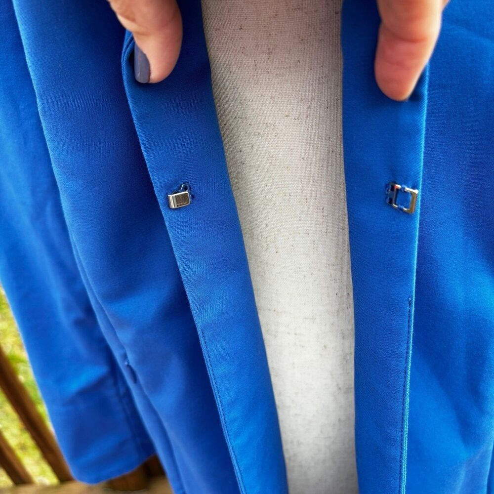 Misook Women's Longline Blazer Jacket Cotton Stretch Blue Size XS - Picture 5 of 13